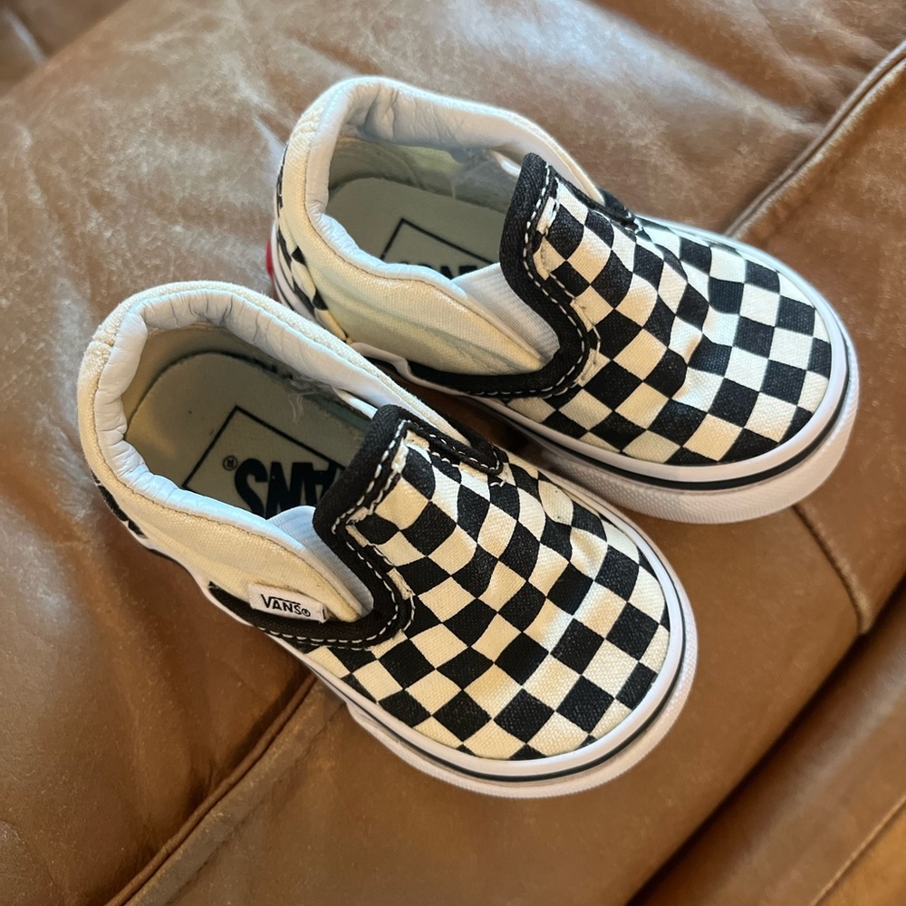 Toddler Checkered Slip On Vans